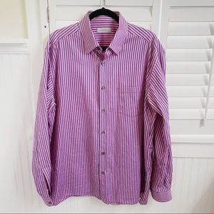 Ermenegildo Zegna Pink & Purple Vertical Stripe Cotton Button-Up Shirt Men’s XXL
